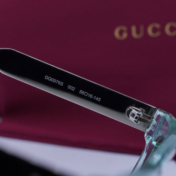 Gucci GG0976S 002 Square Sunglasses - Shiny Green\Brown - Picture 7 of 10
